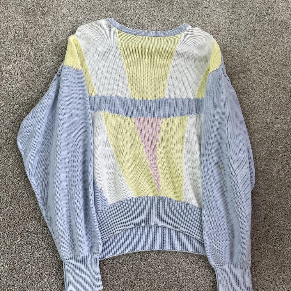 Vintage Horne's Sweater Womens Large Multicolor Geometric Tight-Knit Pullover